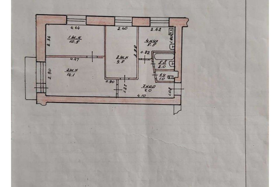 Продаётся 3-комнатная квартира, 53 м²