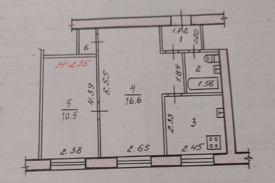 Продаётся 2-комнатная квартира, 38.3 м²