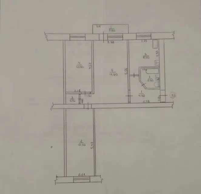 Продаётся 3-комнатная квартира, 58 м²