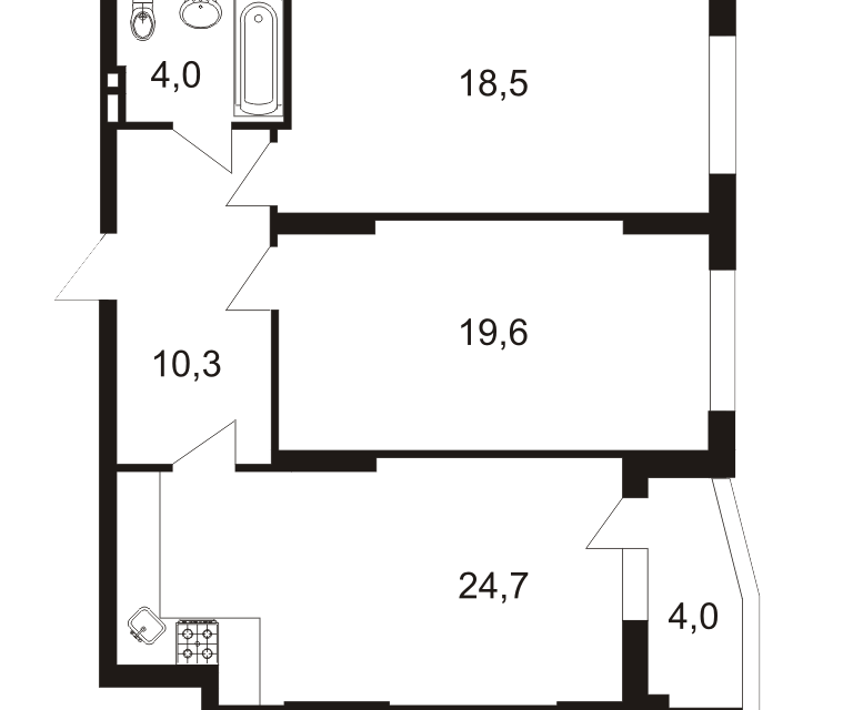Продаётся 2-комнатная квартира, 80.1 м²
