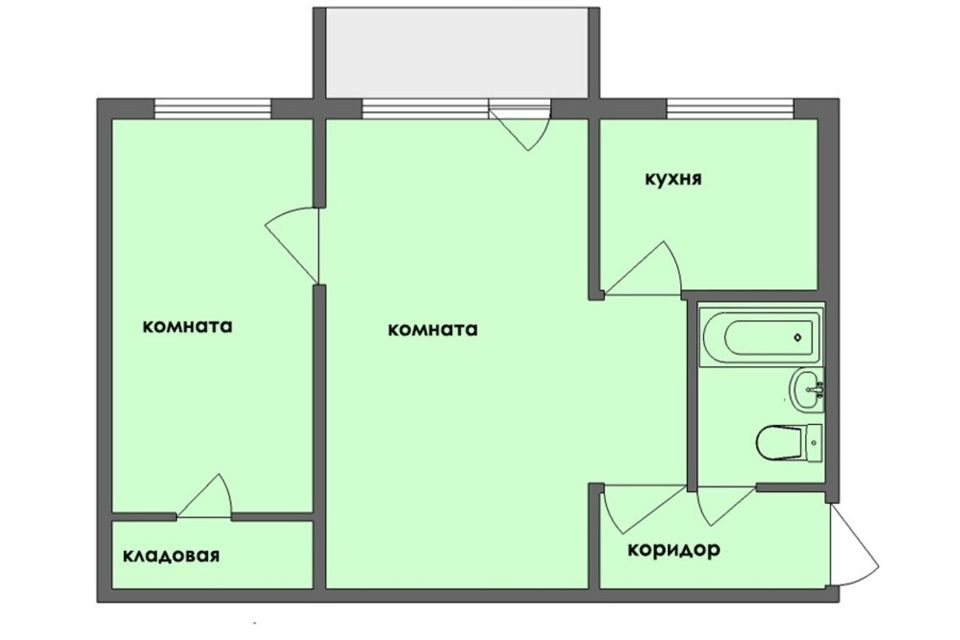 Продаётся 2-комнатная квартира, 44.7 м²