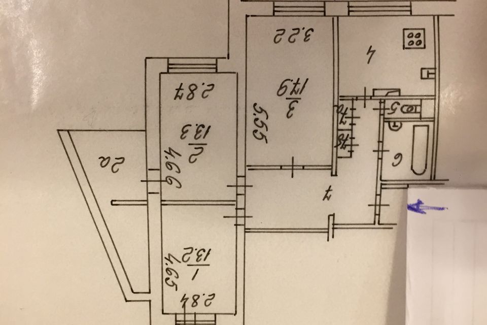 Продаётся 3-комнатная квартира, 78.9 м²