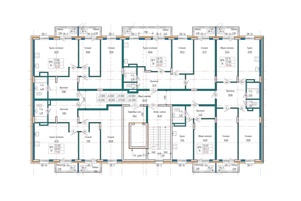 Продаётся 3-комнатная квартира, 73.7 м²