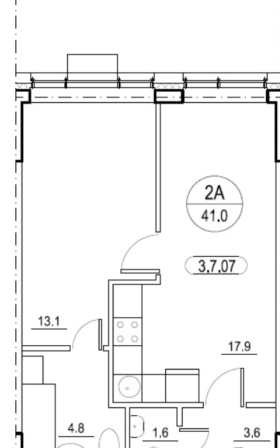 Продаётся 2-комнатная квартира, 41 м²