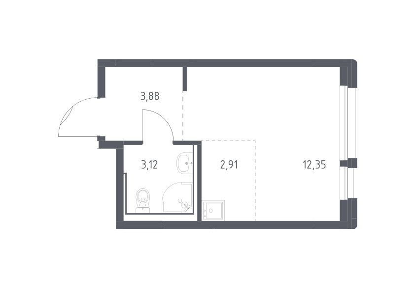Продаётся студия, 22.26 м²