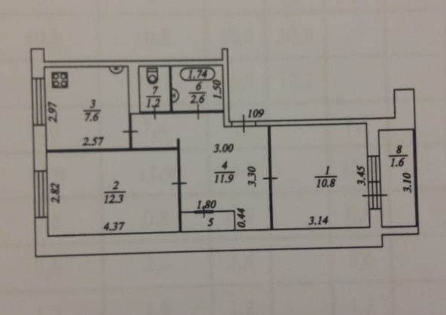 Продаётся 2-комнатная квартира, 48 м²