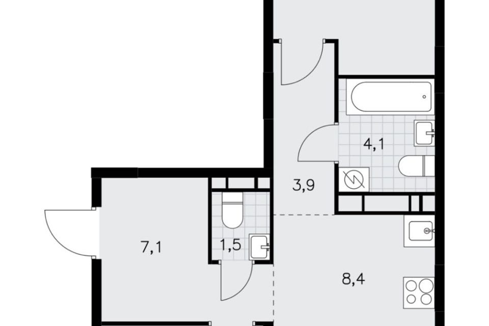 Продаётся 3-комнатная квартира, 59.6 м²