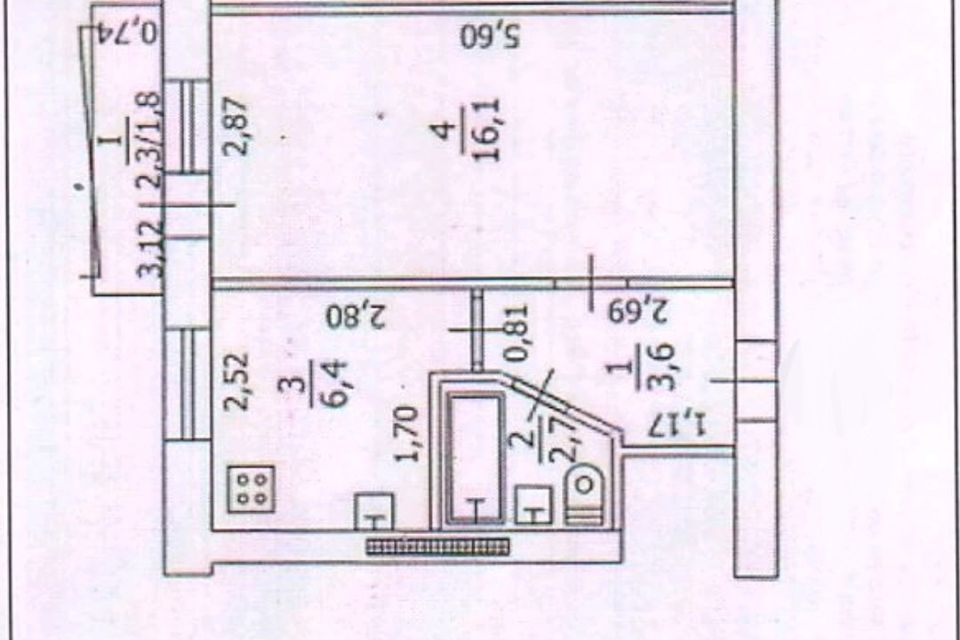 Продаётся 1-комнатная квартира, 30.6 м²