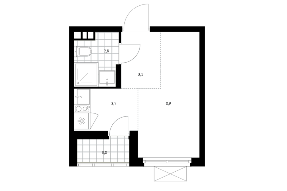 Продаётся студия, 19.3 м²