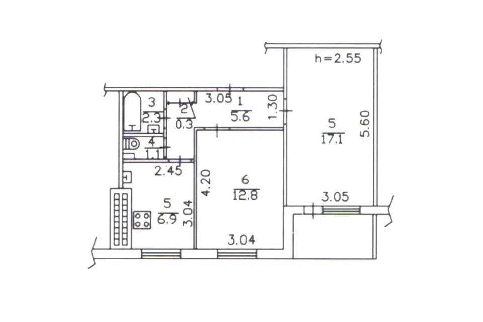 Продаётся 2-комнатная квартира, 48 м²