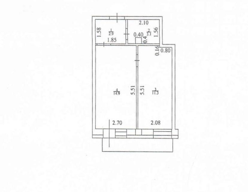 Продаётся 1-комнатная квартира, 32.2 м²