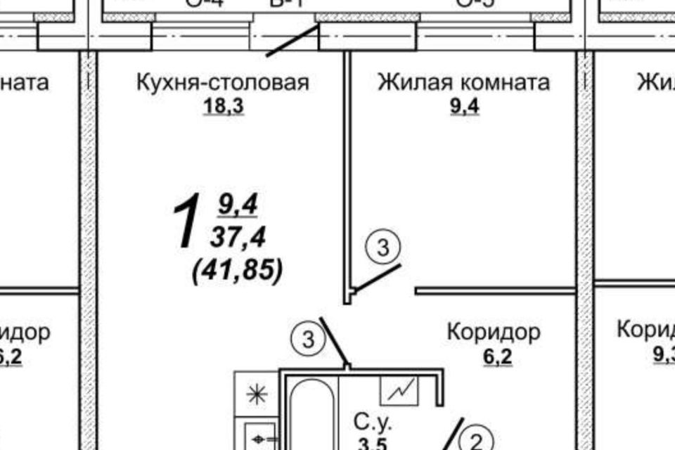 Продаётся 1-комнатная квартира, 37.2 м²