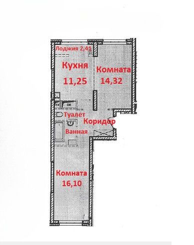 Продаётся 2-комнатная квартира, 52.8 м²