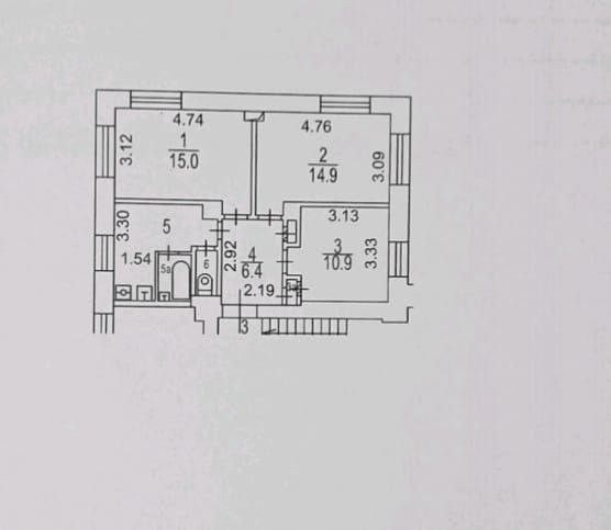 Продаётся 3-комнатная квартира, 58.5 м²