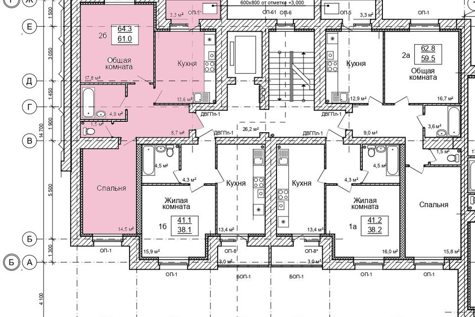 Продаётся 2-комнатная квартира, 64.2 м²