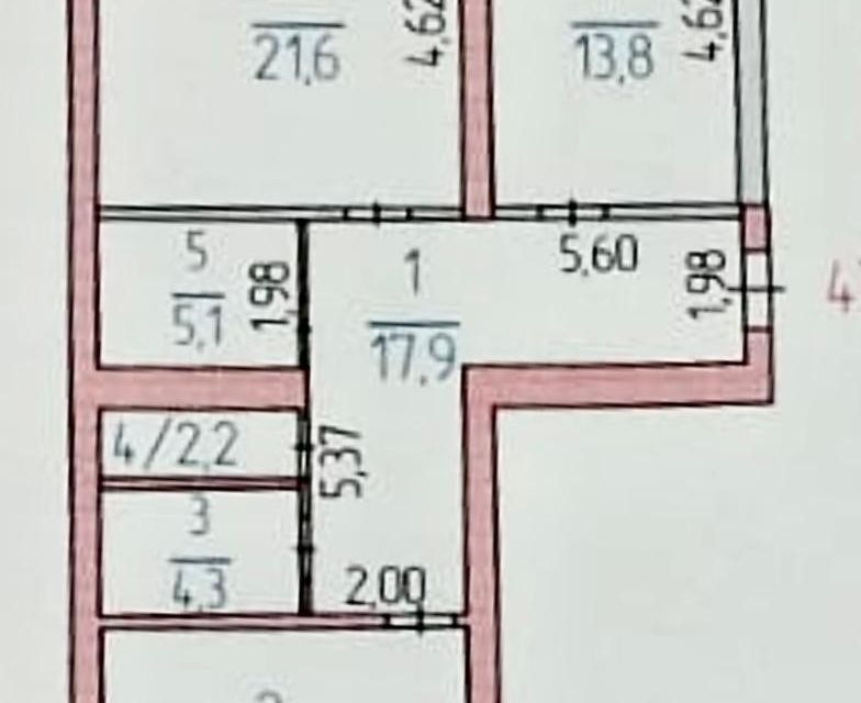 Продаётся 2-комнатная квартира, 83.5 м²