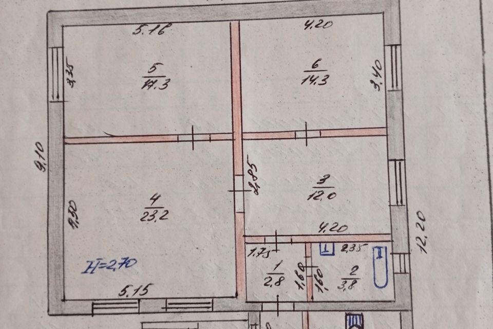 Продаётся 1-этажный дом, 90 м²