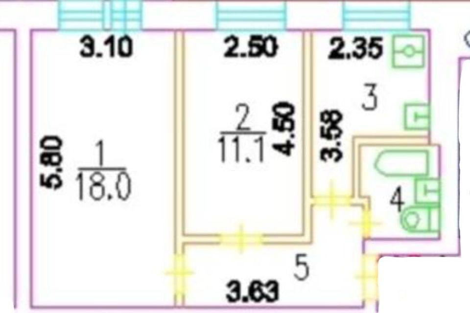 Продаётся 2-комнатная квартира, 43.7 м²