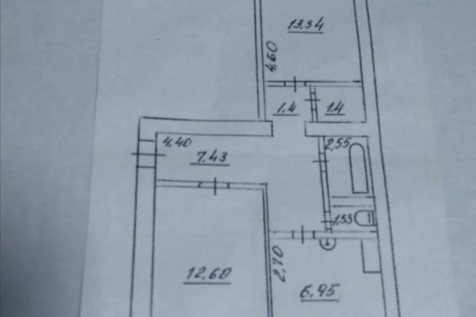 Продаётся 2-комнатная квартира, 47.8 м²