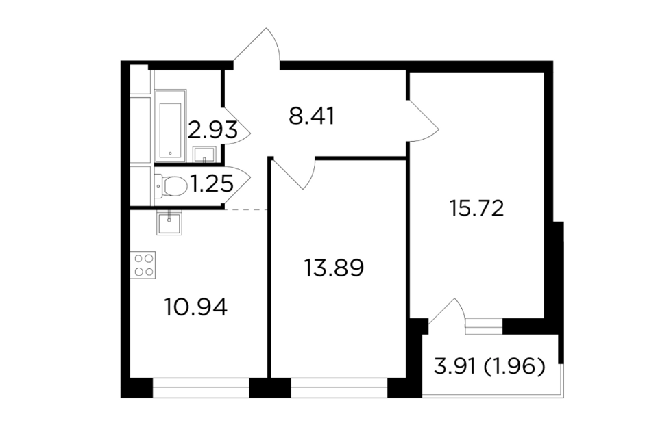 Продаётся 2-комнатная квартира, 55 м²