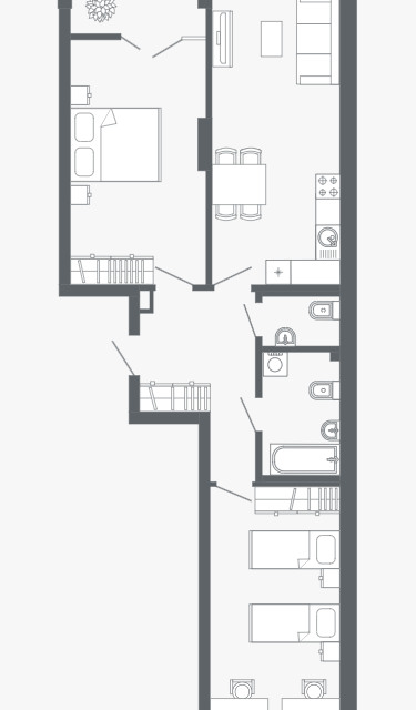 Продаётся 3-комнатная квартира, 77.1 м²