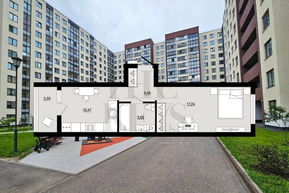 Продаётся 1-комнатная квартира, 35.8 м²