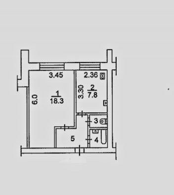 Продаётся 1-комнатная квартира, 34.4 м²