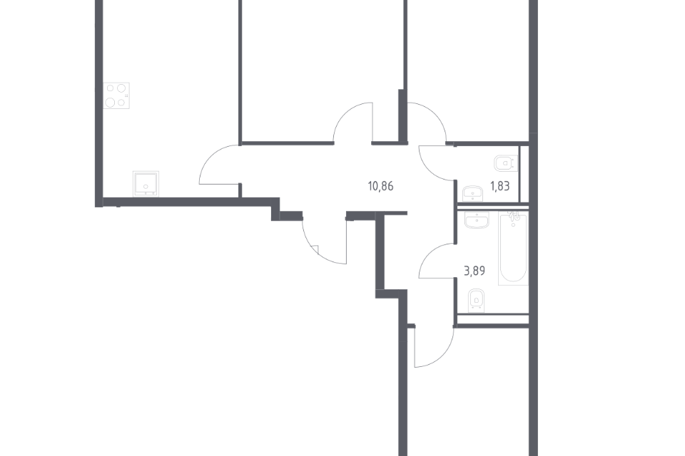 Продаётся 3-комнатная квартира, 75.3 м²