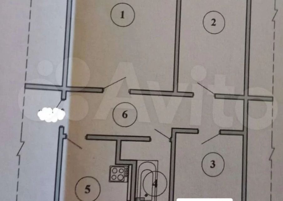 Продаётся 3-комнатная квартира, 56.4 м²