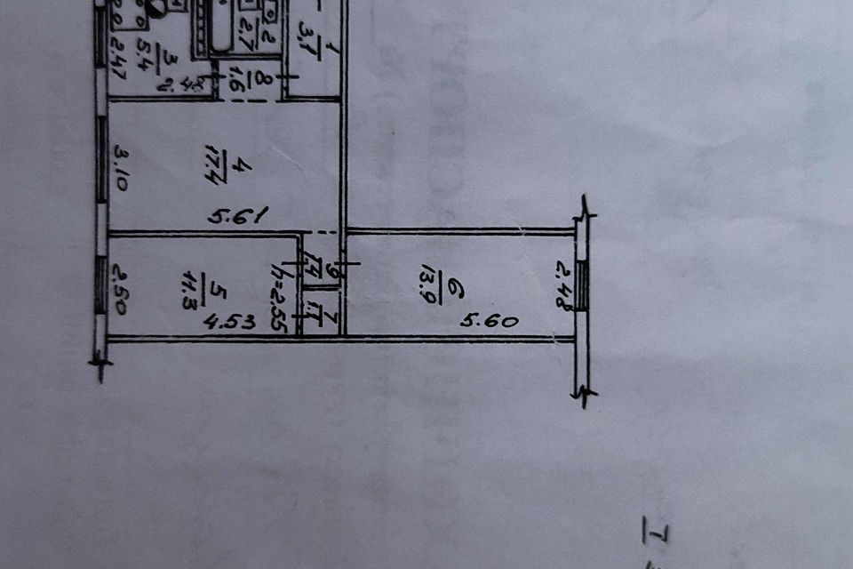 Продаётся 3-комнатная квартира, 57.9 м²