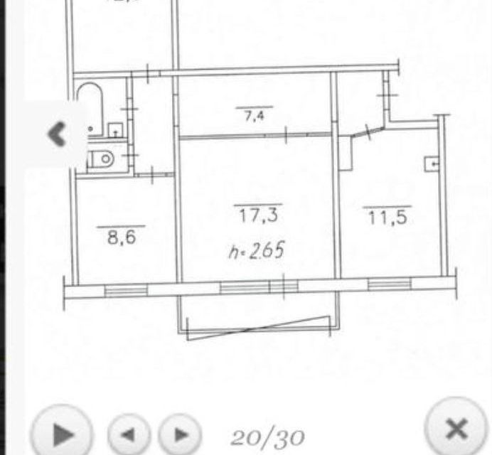 Продаётся 3-комнатная квартира, 66 м²