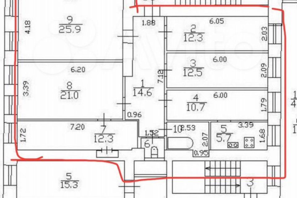 Продаётся 4-комнатная квартира, 121 м²