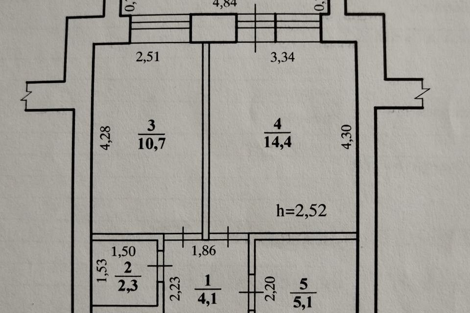 Продаётся 1-комнатная квартира, 36.6 м²