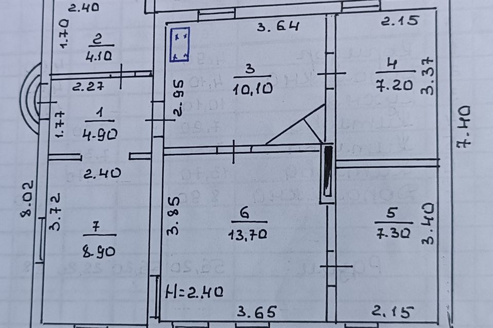 Продаётся 1-этажный дом, 56.2 м²