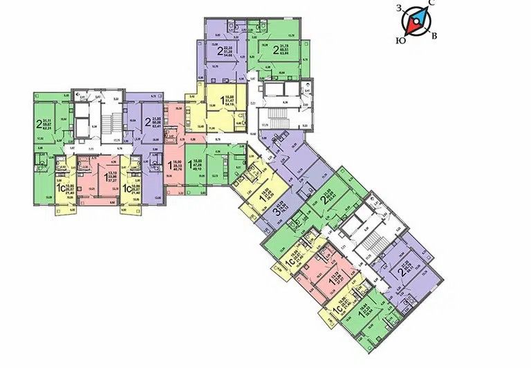 Продаётся 2-комнатная квартира, 63.5 м²