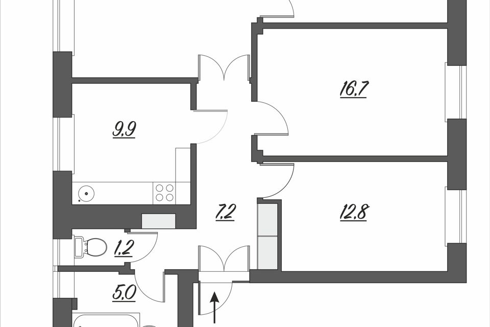 Продаётся 4-комнатная квартира, 90 м²