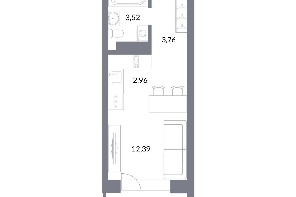 Продаётся студия, 25.2 м²