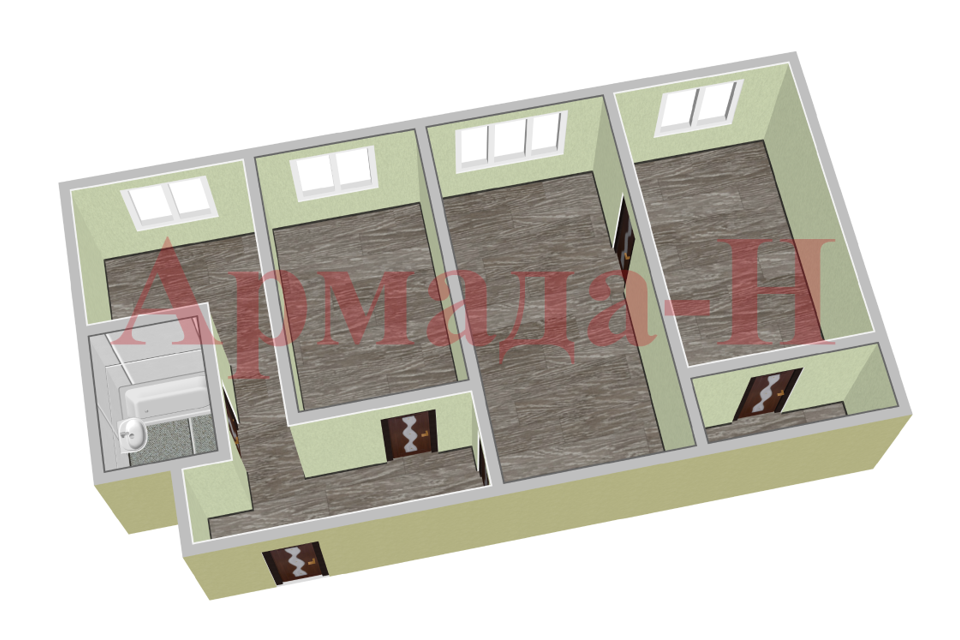 Продаётся 3-комнатная квартира, 56.9 м²