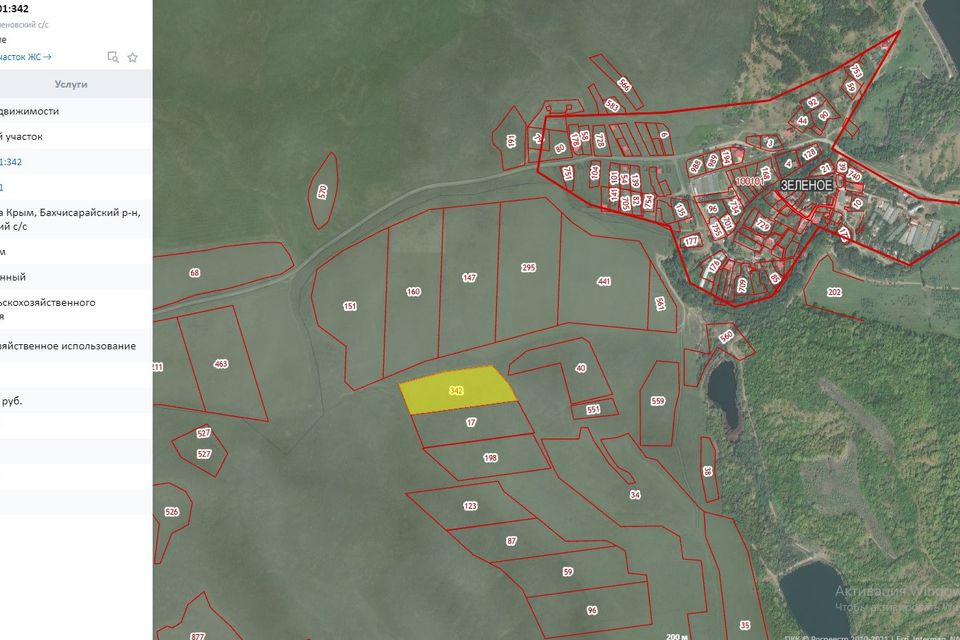 Кадастровая карта села зеленое бахчисарайского района
