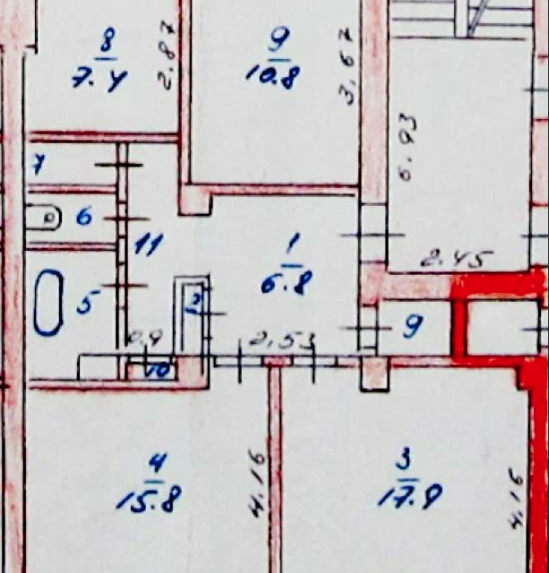 Продаётся 3-комнатная квартира, 68.6 м²