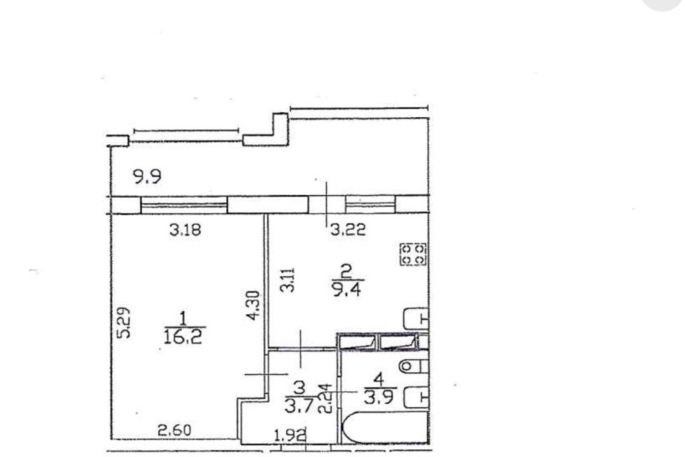 Продаётся 1-комнатная квартира, 33.2 м²