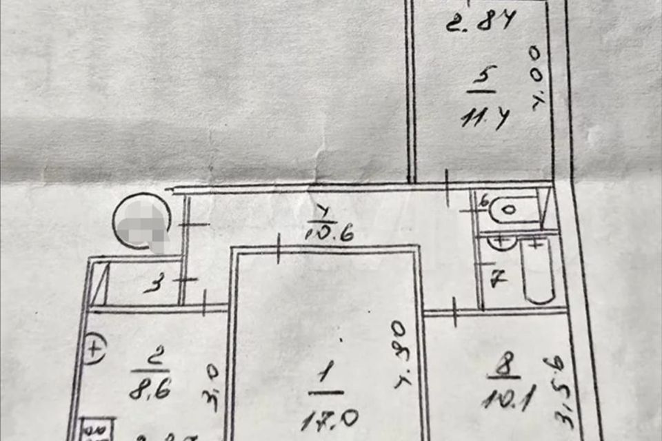 Продаётся 3-комнатная квартира, 62.7 м²
