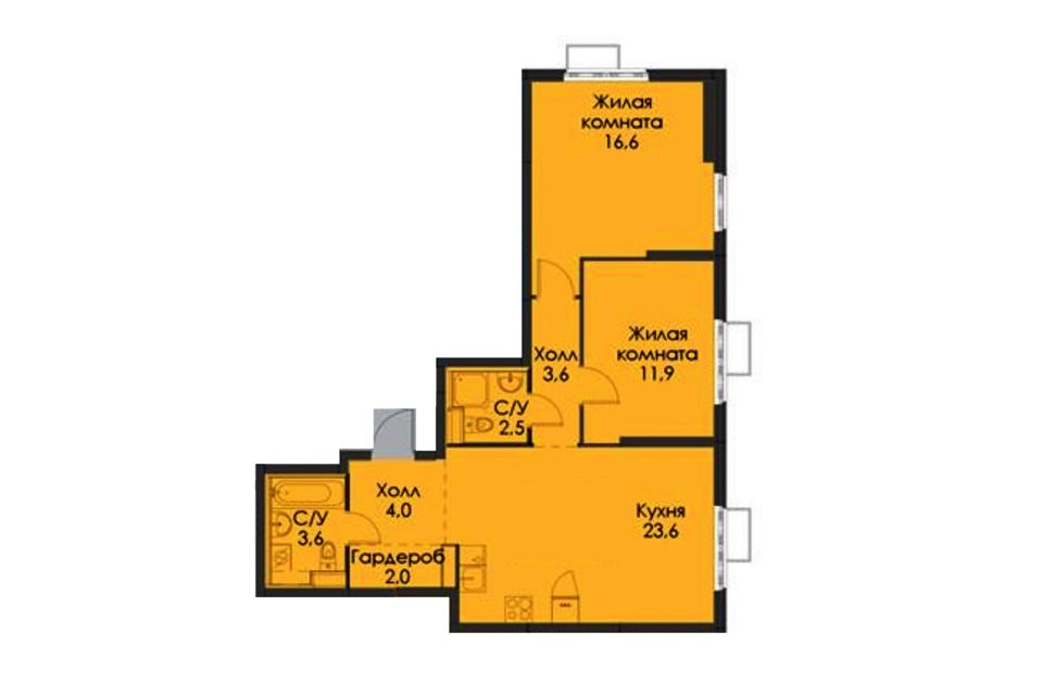 Продаётся 3-комнатная квартира, 67.5 м²