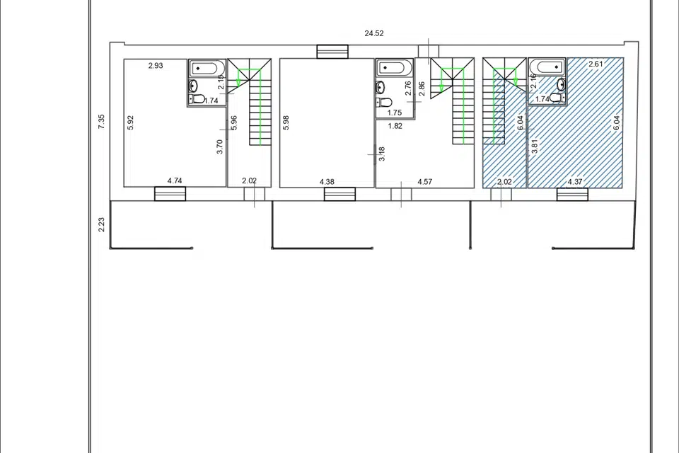 Продаётся таунхаус, 2-эт., 72.6 м²