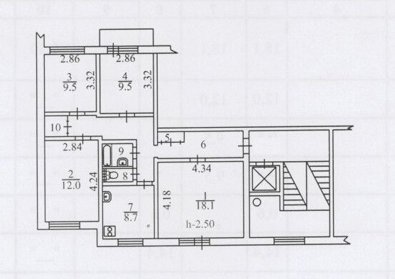 Продаётся 4-комнатная квартира, 78.2 м²
