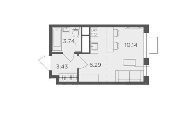 Продаётся студия, 23.6 м²