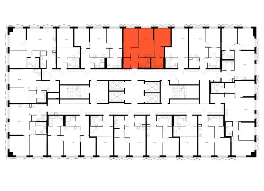 Продаётся 2-комнатная квартира, 51.9 м²