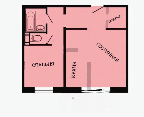 Продаётся 1-комнатная квартира, 40.3 м²