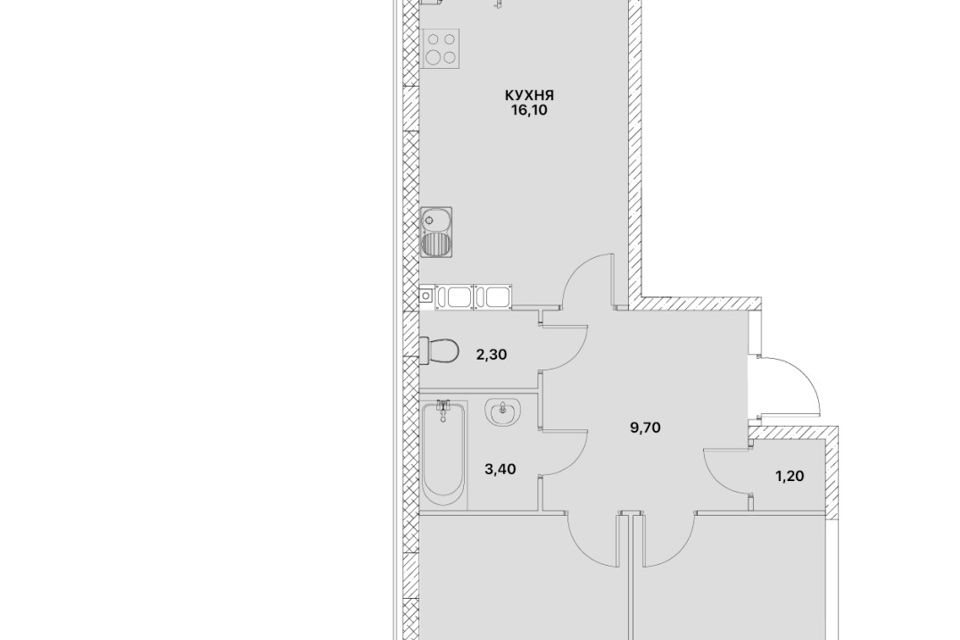 Продаётся 2-комнатная квартира, 67 м²