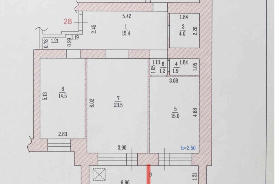 Продаётся 3-комнатная квартира, 91.4 м²